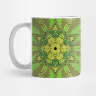 Cartoon Mandala Flower Green and Yellow Mug